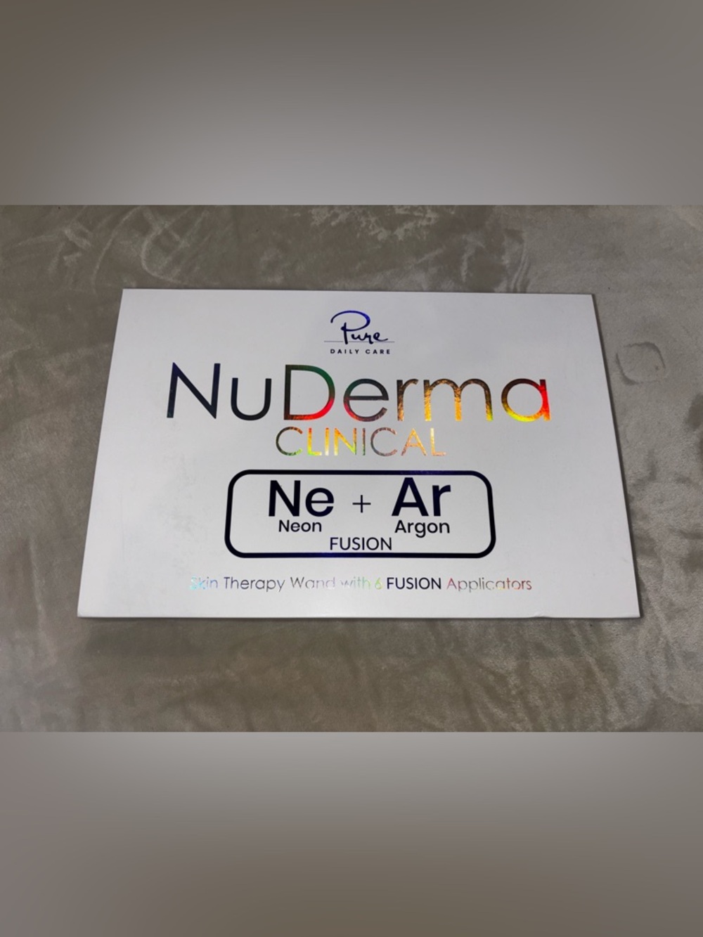 NuDerma Clinical Skin Therapy Wand - White with Holographic Accents